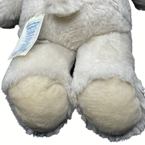 Build A Bear White / Cream Teddy Bear Brown Nose & Eyes 15" 2013 - Picture 3 of 12